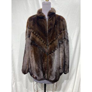 mahogany mink stroller natural bomber reversible brown leather (34291)